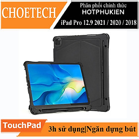 Case bao da bàn phím không dây Bluetooth cho iPad Pro 12.9 2021 Chip M1 / 2020 / 2018 có ngăn đựng bút hiệu CHOETECH BH-010 (cảm ứng mượt mà, gập nhiều hướng, trang bị bàn phím bấm) - hàng nhập khẩu