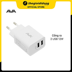 Mua Adapter sạc 2 cổng USB 12W Dual AVA ACL168A Trắng - Hàng Chính Hãng