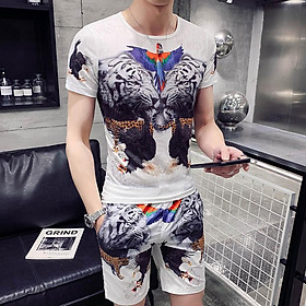 Áo thun Nam họa tiết con cọp và phượng hoàng độc đáo, chất liệu vải thun lạnh cao cấp dễ phối đồ hợp xu hướng thời trang