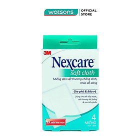 Miếng Dán Vết Thương Nexcare Soft Cloth Che Phủ Và Bảo Vệ 6cmx8cm 4 Miếng