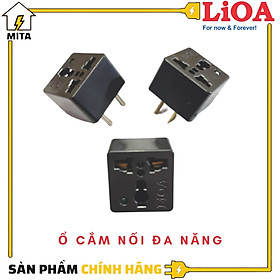 Phích ổ cắm đa năng LiOA chuyển 3 chân thành 2 chân 15A/220V Chân Tròn/Dẹt - Ổ điện chuyển đổi từ 3 chấu sang 2 chấu