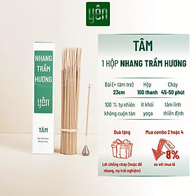 Nhang Trầm Hương Yên Loại Tâm 23-30cm Hộp 100 thanh Sạch Tự Nhiên Ít Khói Dùng Thờ Cúng Xông Thơm - Nhang Trầm 23cm, Nhang Trầm 23cm