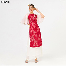 Áo dài cách tân ren tay bèo LAMER L61A19Q048