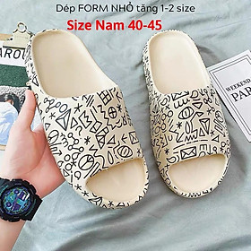 dép quai ngang ulzzang bánh mỳ độn đế Họa tiết siêu êm, siêu nhẹ