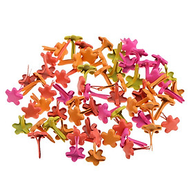 100pcs 7.5mm Flower Shape Decorative Brads Paper Fasteners DIY Scrapbooking