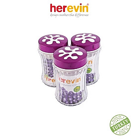 Mua Bộ 2 Hũ Thủy Tinh Herevin Tròn Sọc Nắp Decor 1.5L - HEHU135902-803