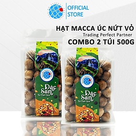 Combo 2 Hạt Macca Úc Nứt Vỏ Trading Perfect Partner túi 500g