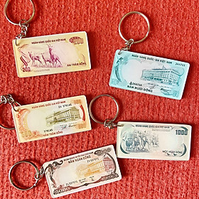 Bộ 5 cái móc khóa mica tiền cổ bộ thú năm 1972