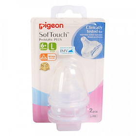 Hình ảnh Núm Ty Silicone Siêu Mềm Plus Pigeon  (Size L)