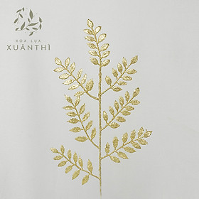 Mua Hoa kim tuyến hoa lụa Xuân Thì - Cành lá me vàng nhũ trang trí decor - KT09
