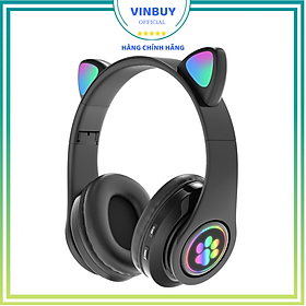 Hình ảnh Tai Nghe Bluetooth Tai Mèo Phát Sáng VinBuy, Tai Nghe Không Dây, Tai Nghe Chụp Tai, Tai Nghe Mèo Có Mic, Đèn LED Và Âm Bass Mạnh Mẽ - Chính Hãng