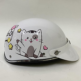 Mũ Bảo Hiểm 1/2 Đầu CHITA HELMETS CT6B1 tem Mèo Chào