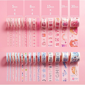 Băng keo Washi Tape sticker tách lẻ Giáng Sinh vintage cổ trang phong cảnh trang trí sổ -Tách set ngẫu nhiên theo màu