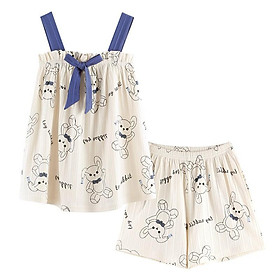 Set bộ đồ ngủ, đồ mặc nhà thun gân hai dây hàng cao cấp