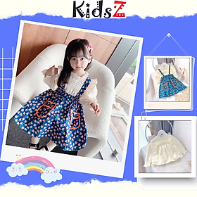 Váy bé gái - Set áo sơ mi kèm yếm hoa siêu xinh cho bé 11-22kg