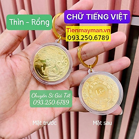 Móc Khóa 12 Con Giáp CON RỒNG - THÌN Đồng Xu Phong Thủy May Mắn, Tiền lì xì tết 2023 , NELI