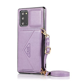 Ốp điện thoại kèm ví đựng thẻ và giá đỡ bằng da có dây đeo cho Samsung Galaxy Note20 Ultra S20 FE S20 Ultra S20 Plus