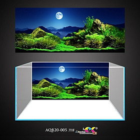 Mua Tranh 3D Koifish  Tranh Dán Bể Cá  Thảm cỏ dưới ánh trăng   AQB20-005