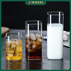 Mua Ly Thủy Tinh Vuông  Cốc Thủy Tinh Vuông Chịu Nhiệt Uống Nước Pha Trà Ca Phê Decor 200ml 350ml 500ml