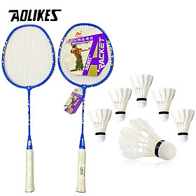 Combo 2 vợt cầu lông trẻ em và hộp 6 cầu AOLIKES A-8123-6CAU