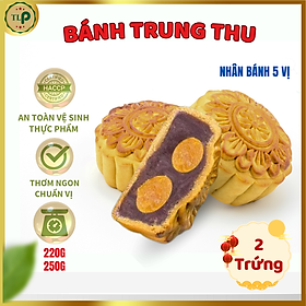 Bánh Trung Thu 2 Trứng Muối Đặc Biệt TLP | 5 Loại Nhân Truyền Thống (Thập Cẩm, Đậu Xanh, Khoai Môn, Dừa, Trà Xanh)