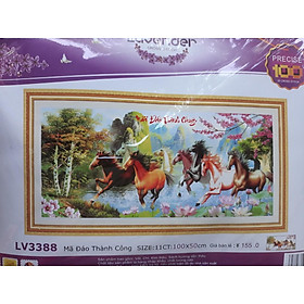 Tranh thêu chữ thập mã đáo thành công LV3388 - 100 x 50 cm - chưa thêu