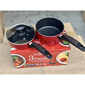 Mua Set 2 nồi chảo nấu bột 16cm kèm nắp đậy dùng được bếp từ hàng Nhật