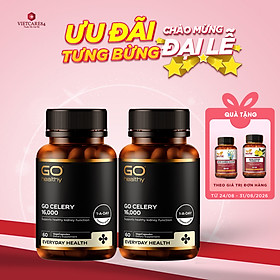 Bộ sản phẩm 2 hộp viên gout nhập khẩu chính hãng GO CELERY 16000mg (60 viên) giúp giảm các triệu chứng bệnh gút: giảm uric acid, làm giảm triệu chứng sưng đau do gut