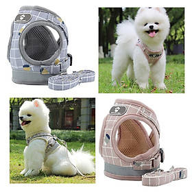 2x Puppy Harness Vest Pet Outdoor Reflective Traction Rope For Small Puppy