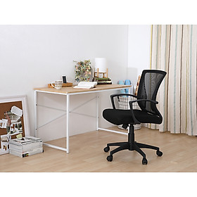 Mua Bàn làm việc học tập ISAAC kiểu đơn giản với mặt gỗ công nghiệp cao cấp kết hợp khung thép sơn tĩnh điện đen | Index Living Mall - Phân phối độc quyền tại Việt Nam