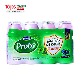 Lốc 4 Hộp Sữa Chua Uống Men Sống Probi Hương Việt Quất 130ML