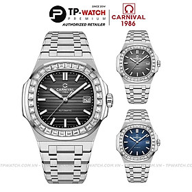 Đồng Hồ Nam Dây Thép Carnival Nautilus 8108G-VT-KL Automatic - Kính Sapphire - Size 41mm - 3 Màu - 8108G-VT-KL-D - 8108G-VT-KL-TX - 8108G-VT-KL-X