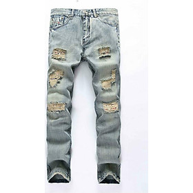 Quần jeans nam rách Mã: ND1054 - XANH