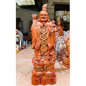 Mua Tượng phật di lặc chúc phúc bằng gỗ hương đá liền khối kt cao 60cm