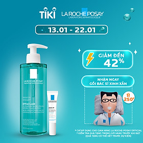 Bộ Gel rửa mặt và tắm giúp làm sạch bã nhờn,giảm mụn & thâm sẹo La Roche-Posay Effaclar Micro-Peeling Purifying Gel