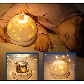 đèn ngủ chiếu sao thỏ 8 SET LOA BLUETOOTH, cổ tích, đại dương,sinh nhật,xoay tự động đèn led️