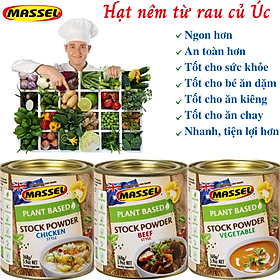 Hạt nêm rau củ Massel Úc 100% từ rau củ thảo mộc bảo vệ sức khỏe, dành cho ăn chay, ăn mặn, ăn kiêng, và cho bé ăn dặm - Massel Official