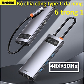 Mua Hub / Bộ chia cổng Type-C đa năng 6 trong 1 Baseus Metal Gleam Series CAHUB-CW0G - Hàng chính hãng