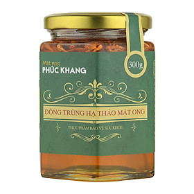 Đông trùng hạ thảo ,mật ong rừng Phúc Khang 300g - Hũ thủy tinh cao cấp - Công nghệ sấy thăng hoa - Chống lão hóa ,phòng ngừa ung thư ,tim mạch ,bồi bổ cơ thể ...làm quà biếu , quà tặng , bảo vệ sức khỏe , người thân , gia đ