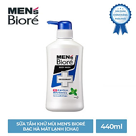 Sữa Tắm Khử Mùi Men's Bioré - Bạc Hà Mát Lạnh (Chai) 440ml