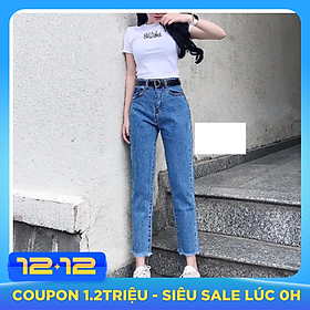 Quần jean nữ lưng cao Julido, chất jean cotton co dãn NHẸ FORM BAGGY tôn dáng phụ nữ eo thon mẫu QQS15