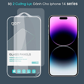 Bộ 2 miếng kính cường lực Gor cho iPhone 14 / 14 Plus / 14 Pro / 14 Pro Max - Hàng Chính Hãng