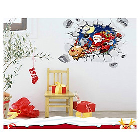 Decal Dán Tường Cửa Sổ 3D Ông Già Noel PK370 (45 x 60 m)