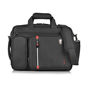 Cặp đen đi học đa năng Mr Vui 428 có ngăn laptop cỡ 14 inch, phom đẹp, nhiều ngăn ( kích thước 40 x 30 x 15 cm)
