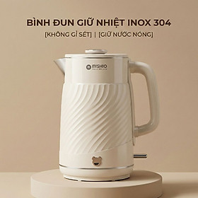 Ấm thuỷ giữ nhiệt 1.7 Lít Mishio MK385 inox 304 - hàng chính hãng