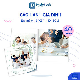 Voucher dịch vụ in sách ảnh bìa mềm 40 trang 6” x 6” (15 x 15cm) - Tự thiết kế trên website Photobook