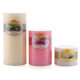 Mua Bộ nến thơm Hạnh Phúc 7 - Bộ 3 nến thơm D7H5  D7H10  D7H15 Miss Candle (Trắng-hồng-vàng nhạt)