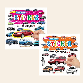 Sách - Trò Chơi Bóc Dán Hình Sticker - Xe Thông Dụng - Combo 2 Tập - Rèn Luyện IQ EQ CQ - Việt Thư