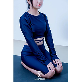 Áo Thể Thao Nữ Đa Năng LMcation Joyce Crop Top - Xanh Đen
