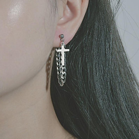 Bông tai unisex thả thập tự bán chạy xuyên biên giới